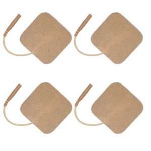 2"x2" Square Premium Tan Cloth Electrodes Pack of 4